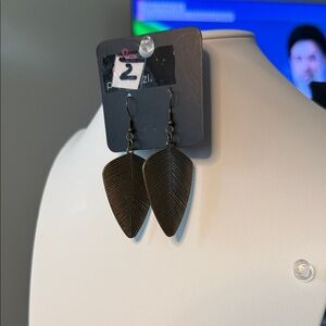 Paparazzi Brass  Leaf Earrings